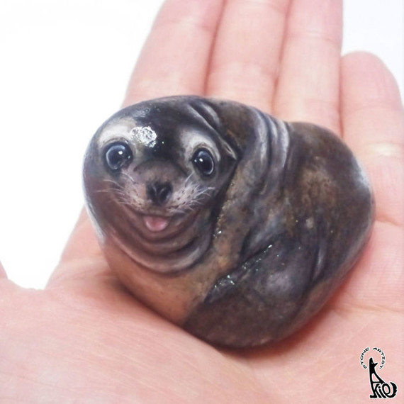 камък smiling sea lion