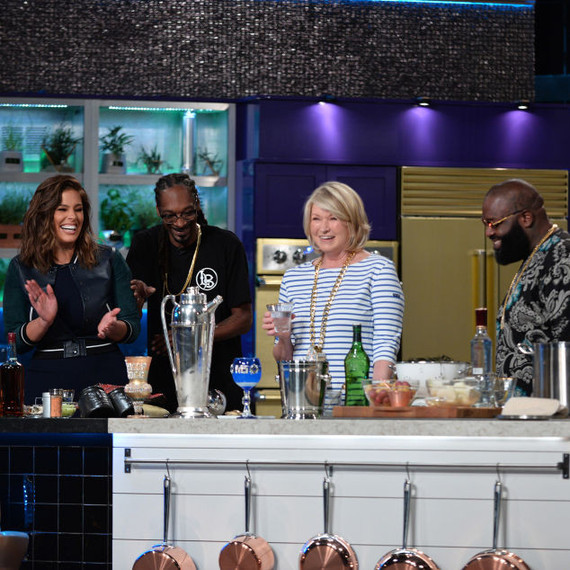 Martha and Snoop with Ashley Graham and Rick Ross on episode 102