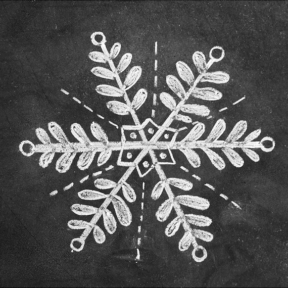 sněhová vločka chalk art