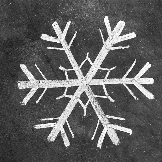sněhová vločka chalk art