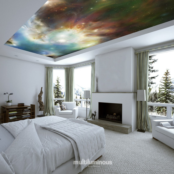 متوهج space print bedroom ceiling decor