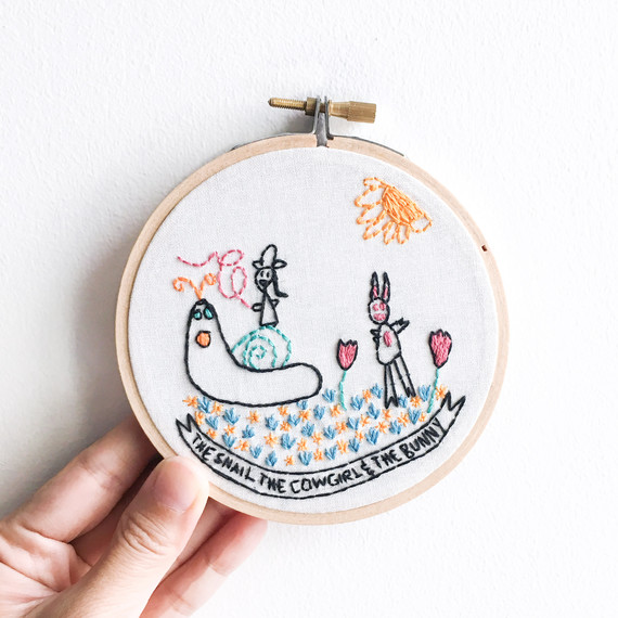 Inez embroidered drawings