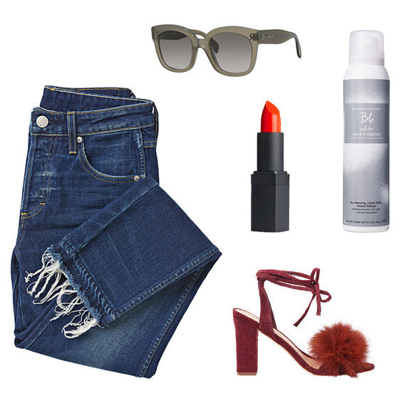 pantalones shoes lipstick hair powder sunglasses
