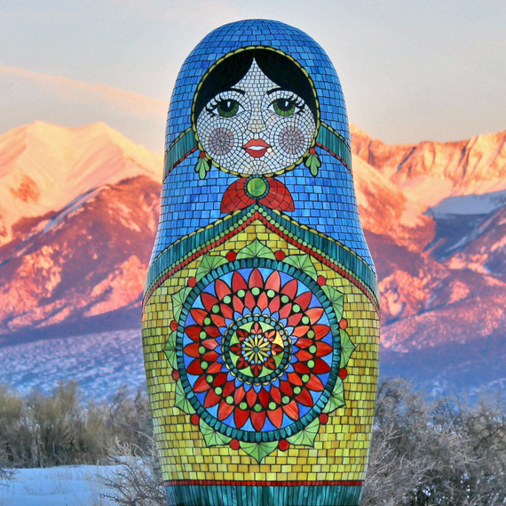 KASIA Polkowska stained glass mosaic matryoshka doll