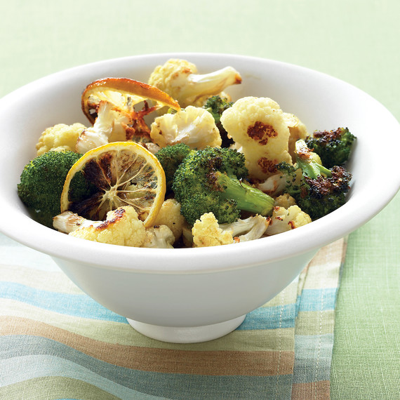 geröstet broccoli and cauliflower