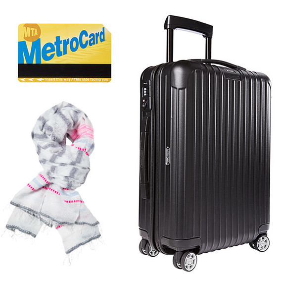 metro card scarf luggage 
