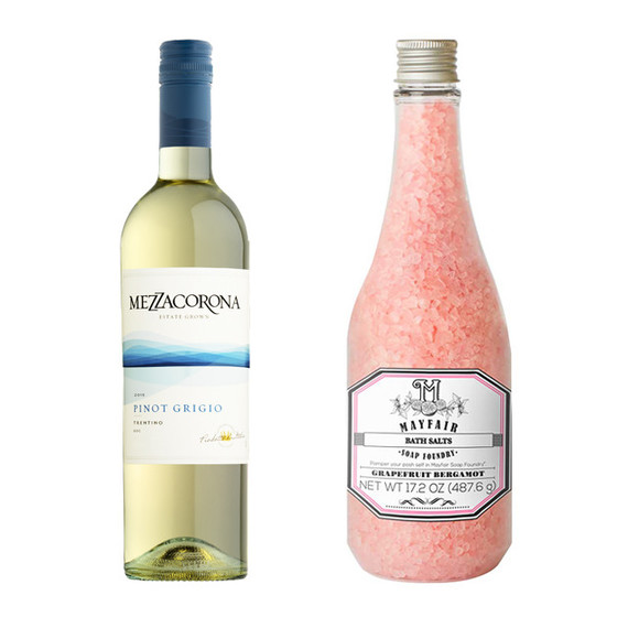 Mezzacorona Pinot Grigio Mayfair Soap Foundry Bath Salts in Grapefruit Bergamot