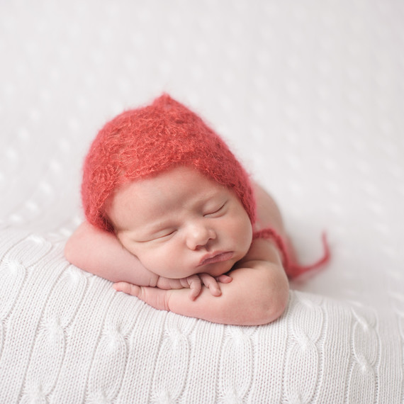 baby's mohair knit red hat for 