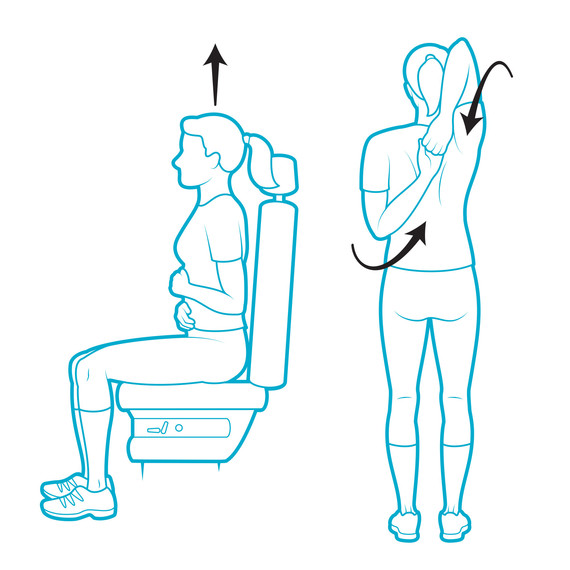 илюстрация posture stretches driving car