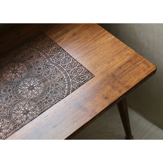 خشب burned furniture table detail